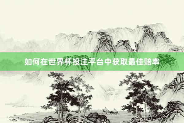 如何在世界杯投注平台中获取最佳赔率