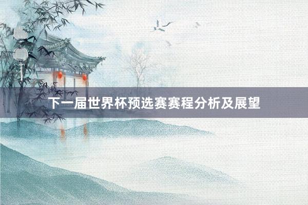 下一届世界杯预选赛赛程分析及展望