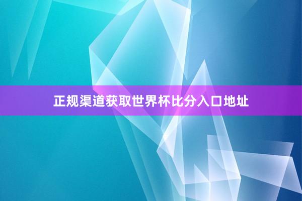 正规渠道获取世界杯比分入口地址